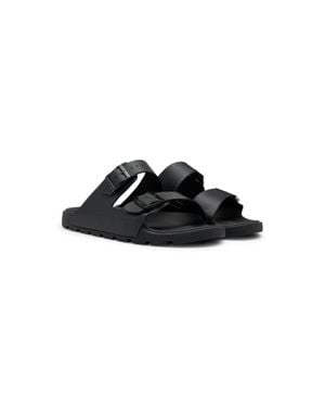 BOSS All-Gender Twin-Strap Sandals With Structured Uppers - Black