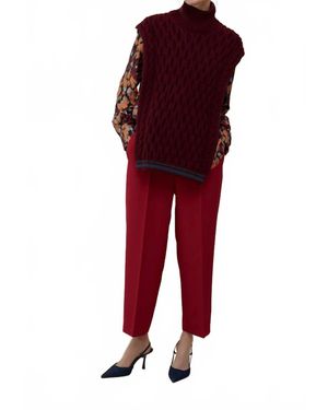 Etta Pomm Cigarette Pants - Red