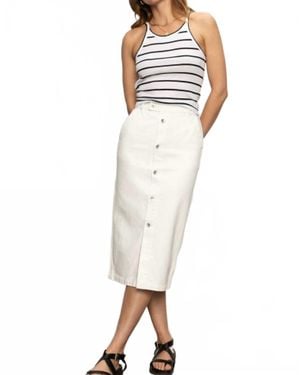 Sanctuary Carrier Denim Midi Skirt - White
