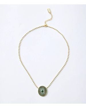 Native Gem Gemstone Disc Necklace - White