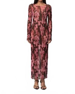 Rangel Sophia Long Sleeve Maxi Dress - Red