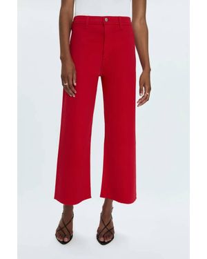 Pistola Penny Crop Wide Leg Jean - Red
