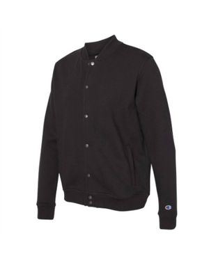 Varsity Bomber Champion Black Bomber Jacket Bomber Giacca Champion 2016 Champion Archive Varsity Bomber Jacket Black  Beauty At