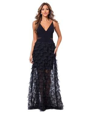 Xscape Ruffled Sleeveless Scuba Fit & Flare Dress in Black | Lyst
