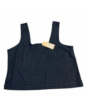 Eddie Bauer Sleeveless Suns Up Cotton Blend Gauze Tank Top - Blue