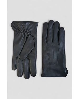 Infinity Leather Italian Leather Warm Wool Lining Winter Riding Driving Casual Gloves - Black