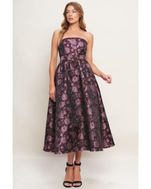 TRUEDAMES Aubergine Chic Jacquard Woven Midi Dress - Purple