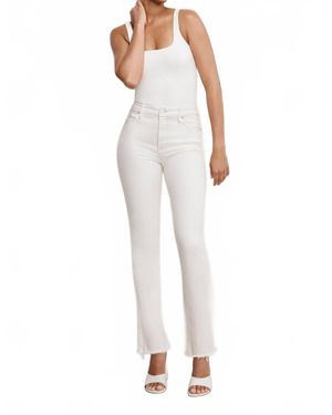 GOOD AMERICAN Soft Tech Good Icon Straight Jeans - White