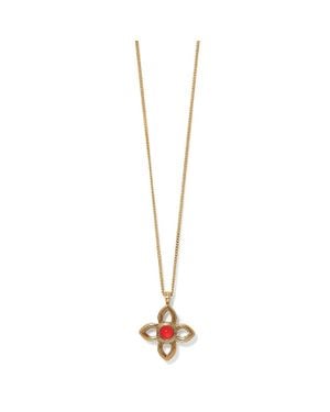 Brighton Venetian Gems Flower Petite Necklace - Metallic