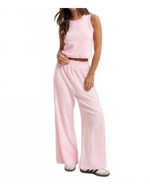 Wishlist Sunny Daze Tank Top And Wide Leg Pants Set - Pink