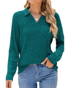 Ninexis Ribbed Knit Polo - Green