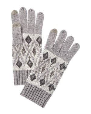 Sofiacashmere Fairisle Lurex Wool & Cashmere-Blend Glove - Gray
