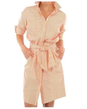 Gretchen Scott Wash & Wear Breezy Blouson Dress Striped - Natural
