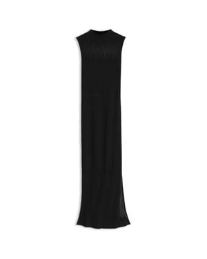 HUGO Knitted Tube Dress With Sheer Detailing - Black