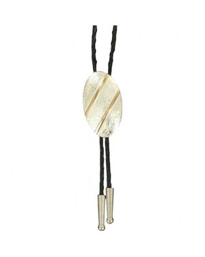 Crumrine Bar Leather Cord Bolo Tie - Metallic
