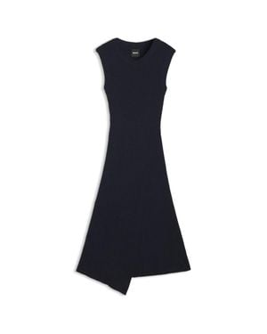BOSS Bouclé-Yarn Dress - Blue