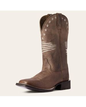 Ariat Circuit Patriot Weathered Leather Western Boot - Brown
