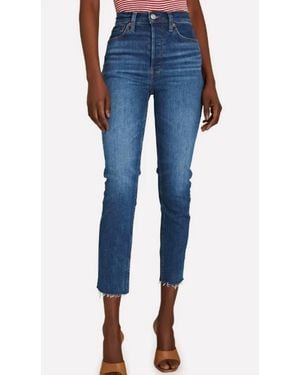 RE/DONE 90S High Rise Ankle Crop Jeans - Blue