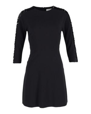 Sandro Sandro Fringed Sleeve Mini Dress - Black