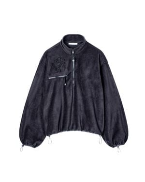 Cecilie Bahnsen Cbfrederik Half-Zip Wool-Felt Jacket - Blue
