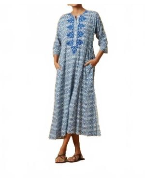 Ro's Garden Clorinda Long Kurta Dress - Blue