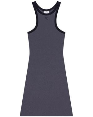 Courreges Steel Sleeveless Mini Dress - Blue