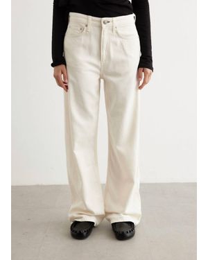 Rag & Bone Featherweight Logan Mid Rise Wide Leg Jean - White