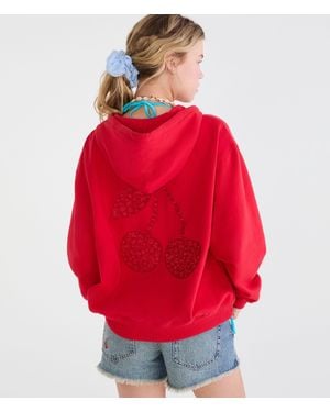 Aéropostale Cloud Soft Americana Cherry Full-Zip Hoodie - Red