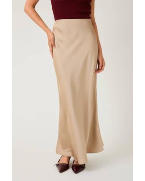 Sunday Edition Bias Satin Maxi Skirt - Natural