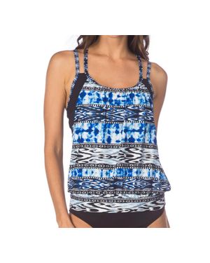 Kenneth Cole Go Girl Layered Tankini Top - Blue