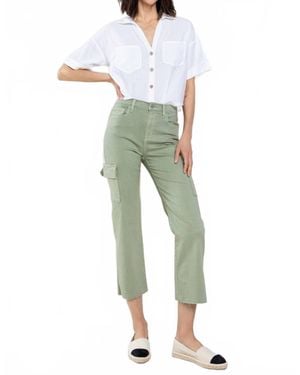 Sneak Peek High Rise Crop Cargo Pants - Green