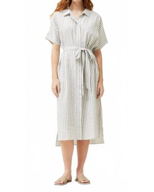 GRADE & GATHER Mel Button Down Shirt Dress - White
