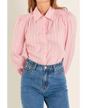 English Factory Button Down Stripe Shirt - Blue