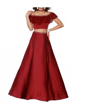 2Cute Off The Shoulder Prom Dress - Red