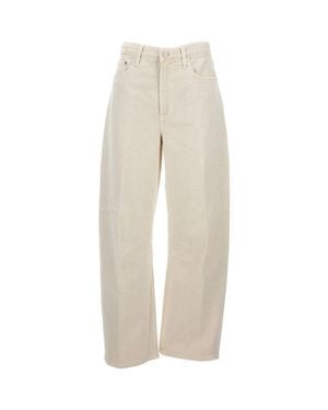 Citizens of Humanity Wide Leg 5-Pocket Jeans With Logo Detail - White