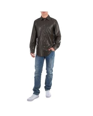 Nanushka Soil Landis Alt-Leather Shirt - Gray