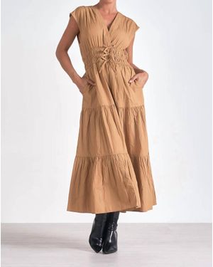 Elan Cap Sleeve Dress - Natural