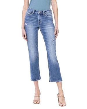 Flying Monkey Jojo Mid Rise Crop Straight Jean - Blue