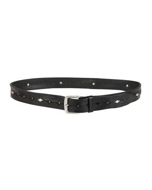 Orciani Bull Soft Calf Leather Metal Accent Belt - Black