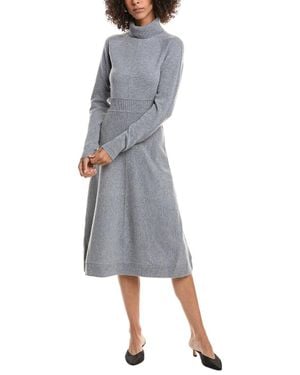 10 Crosby Derek Lam Maizie Mock Neck Pleated Sweaterdress - Gray