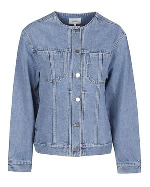 Loulou de Saison Rima Structured Organic Cotton Denim Jacket - Blue
