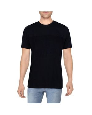 SELECTED Mixed Media Cotton T-Shirt - Black
