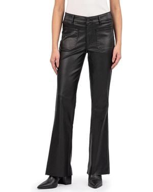 Kut From The Kloth Stella Jeans Denim Raw Hem Flare Leg Gbo3361 - Gray