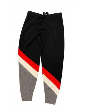 Minnie Rose Cashmere Stripe Jogger - Black