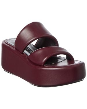 Sergio Rossi Spongy 10 Leather Platform Sandal - Red