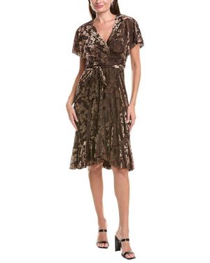 Maison Tara Velvet Midi Dress - Brown