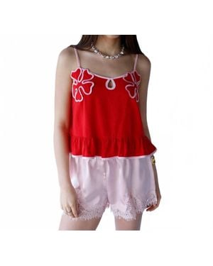Day + Moon Blossom Babe Tank Top - Red