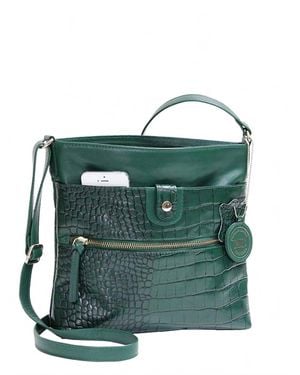 MC Handbags Kymberlee Genuine Leather Crossbody Bag - Green