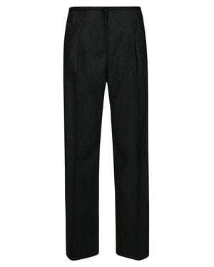 8pm Tailored Pants With Subtle Herringbone Pattern - Black