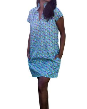 Never A Wallflower Vicki Short Sleeve Butterfly Dress - Blue